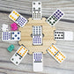 Bucher&Rossini Mexican Train Dominoes Set Double 15, 136 Colored Dot Tiles With Hard Eva Carry Case For Kids & Adults Dominoes Board Game