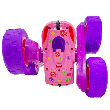 Threeking RC Stunt Car Remote Control Cars Toy with Lights Double-Sided Driving 360-degree Flips Rotating Cars Toys for Girls Bo