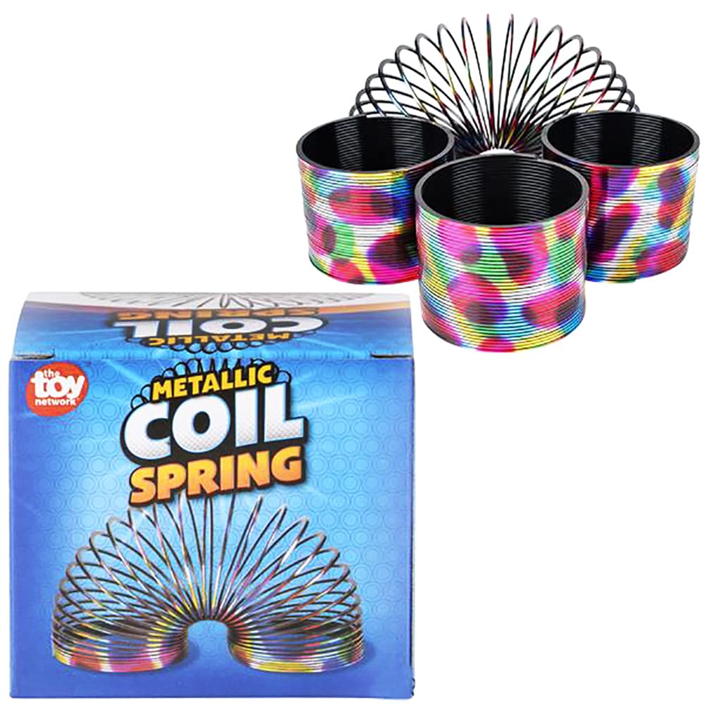 The Dreidel Company Metallic Coil Spring, Rainbow Magic Springy Toy For Kids, Party Favor, Birthday Parties, Carnival Prizes, Go