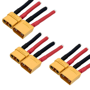 ZHOFONET 3 Pairs XT90 Pigtail,XT90 Wire XT90 Plug Male and Female Connector with 5cm 10AWG Silicone Wire for RC Lipo Battery FPV