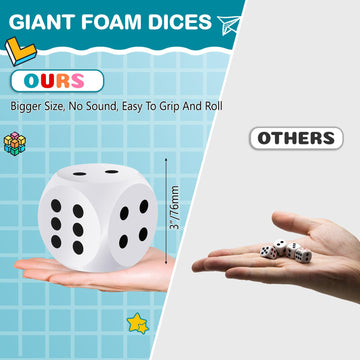 Shappy 3 Inches Foam Dice Fun Filled Large Educational Toy Kawaii Giant Decorative Eva Foam Jumbo Dice Big Square Building Block