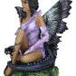 Ebros Beautiful Tribal Ebony Moth Fairy With Baby Dragon Statue Enchanted Dark Fairy Garden Decorative Figurine