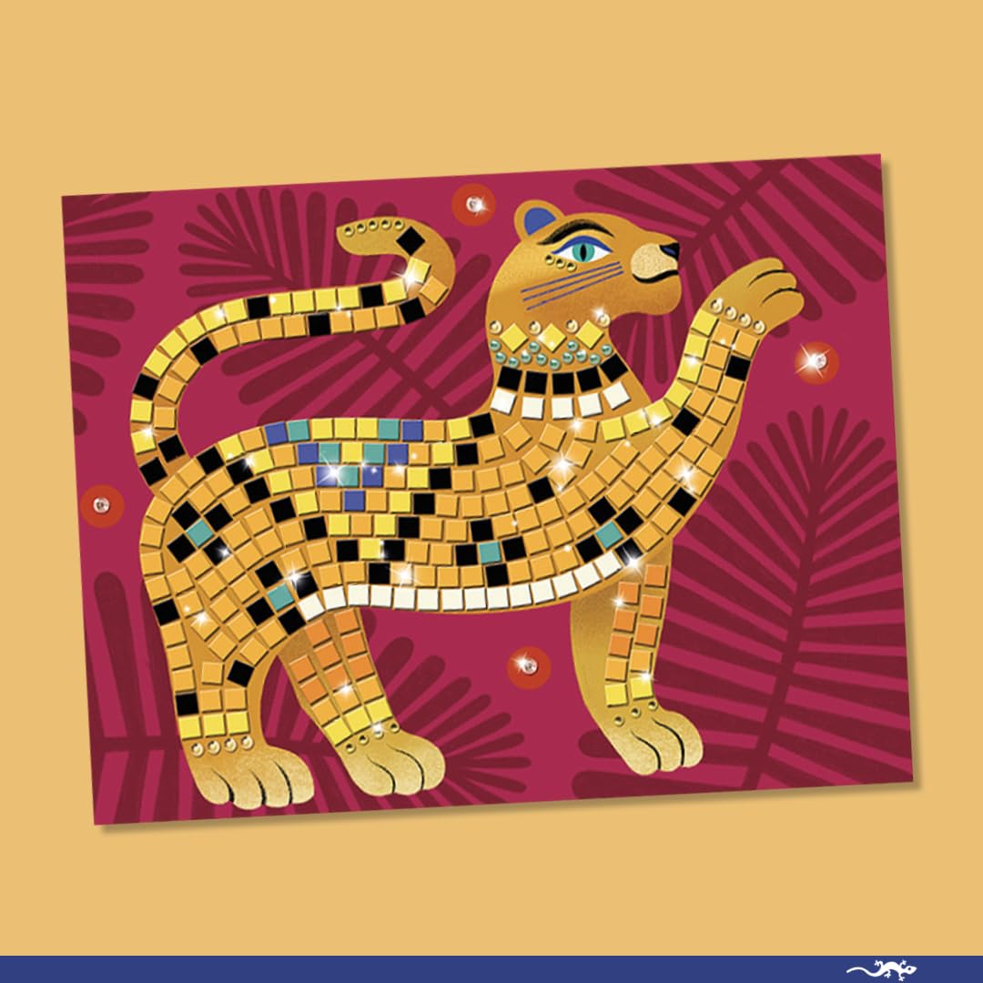DJECO LGA Mosaics Deep in The Jungle - Create Your Own Mosaic Masterpiece - Fun & Creative for Family & Friends - Educational, S