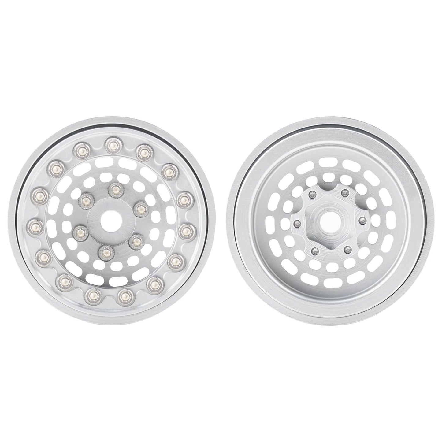 TCRC 4PCS Aluminum Deep Dish 1.0 Inch Beadlock Wheels Hubs for 1/24 Axial SCX24 TRX4M FCX24 Redcat Ascent-18 HPI Venture18 1/18