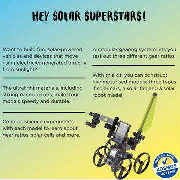 Thames & Kosmos Solar-Powered Rovers Stem Experiment Kit | Build 5 Vehicles & Devices Powered By The Sun | Solar Energy Actvities For Ages 8+