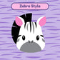 Baby Doll Stroller For Toddlers 1-3, Pillow Animal Toy Baby Stoller For Dolls, Pink & Purple Folding Baby Toy Stroller For Dolls, Foldable Baby Stroller Toy For Girls, For Kids (Zebra)