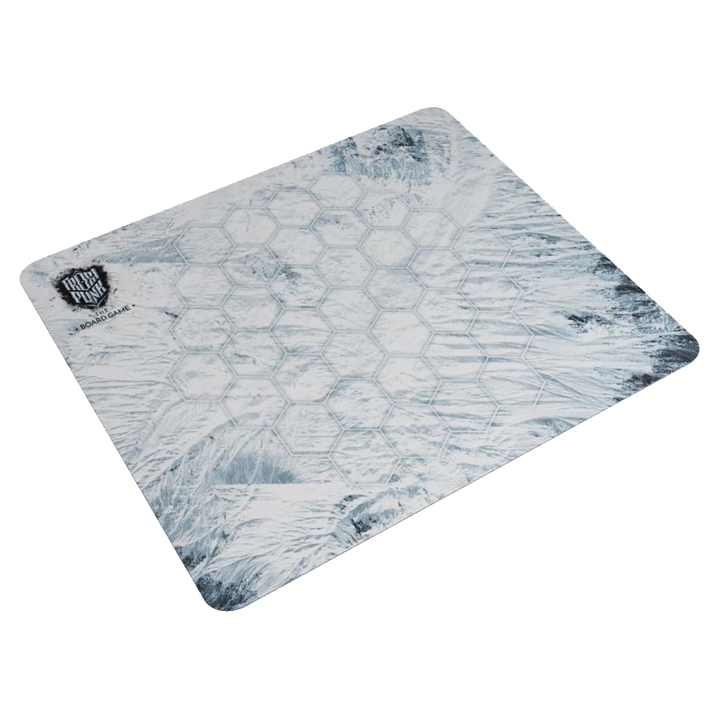 Rebel Studio Frostpunk The Board Game Playmat 11.6' By 10' Slip-Resistant Neoprene Playmat With Stitched Corners, Premium Game Mat With Stitched Edges, Snowy Landscape Design, Made By Rebel Studio