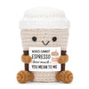 A Aifamy Funny Positive Coffee, Emotional Support Coffee, Cute Crochet Potato Partner Toy With Positive Card Cheer Up Funny Gag