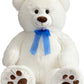 Hug N Feel Soft Toys 3 Feet White Giant Teddy Bear Soft, Plush, And Cuddly Stuffed Animal For Kids, Birthdays, Anniversaries, 