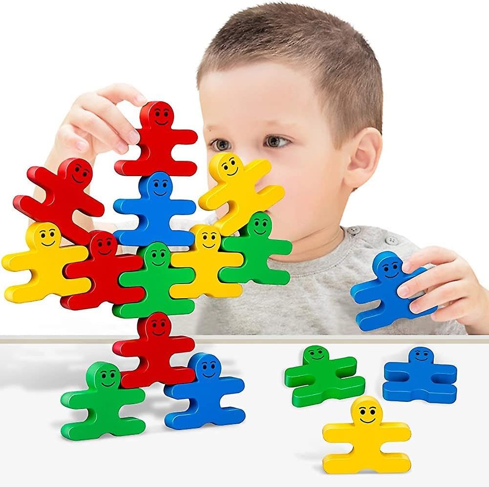 Khasala Brothers24 Pcs Smiley Stacking Balancing Games,Wooden Stacking Games Models For Balance Between Smiley & Smile Game Funn