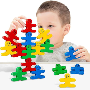 Khasala Brothers24 Pcs Smiley Stacking Balancing Games,Wooden Stacking Games Models For Balance Between Smiley & Smile Game Funn