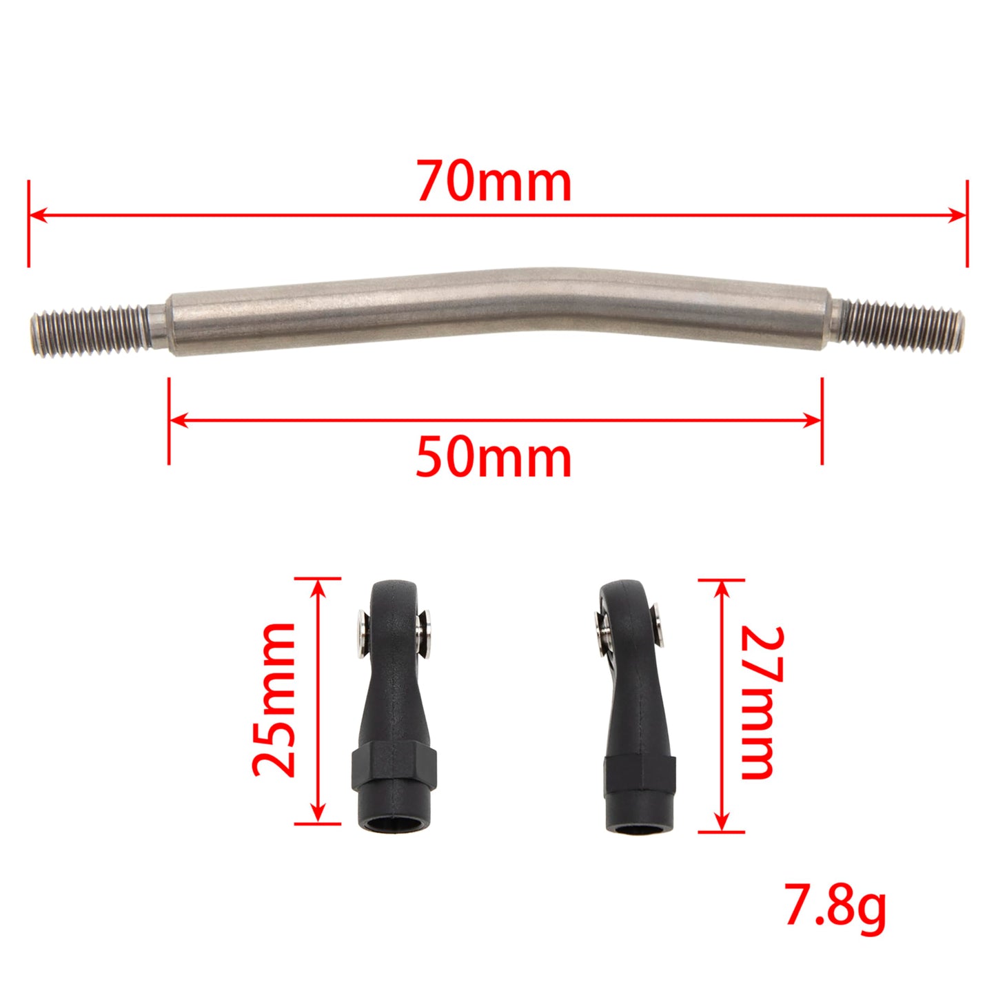 Meus Racing 1/10 Links Titanium Chassis Links Kit For Traxxas Trx4 Axial Scx10 Tamiya Cco1 Redcat Gen8 1/10 Rc Crawler (70Mm)