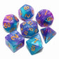 Creebuy Dnd Dice Set Lake Blue & Purple Polyhedral Rpg Dice For Dungeon And Dragons D&D Role Playing Games Table Games Glitter D