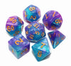 Creebuy Dnd Dice Set Lake Blue & Purple Polyhedral Rpg Dice For Dungeon And Dragons D&D Role Playing Games Table Games Glitter D