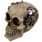 Pacific Trading Steampunk Cyborg Protruding Gear Work Human Skull Statue Clockwork Gear Design Skeleton Cranium Figurine