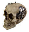 Pacific Trading Steampunk Cyborg Protruding Gear Work Human Skull Statue Clockwork Gear Design Skeleton Cranium Figurine