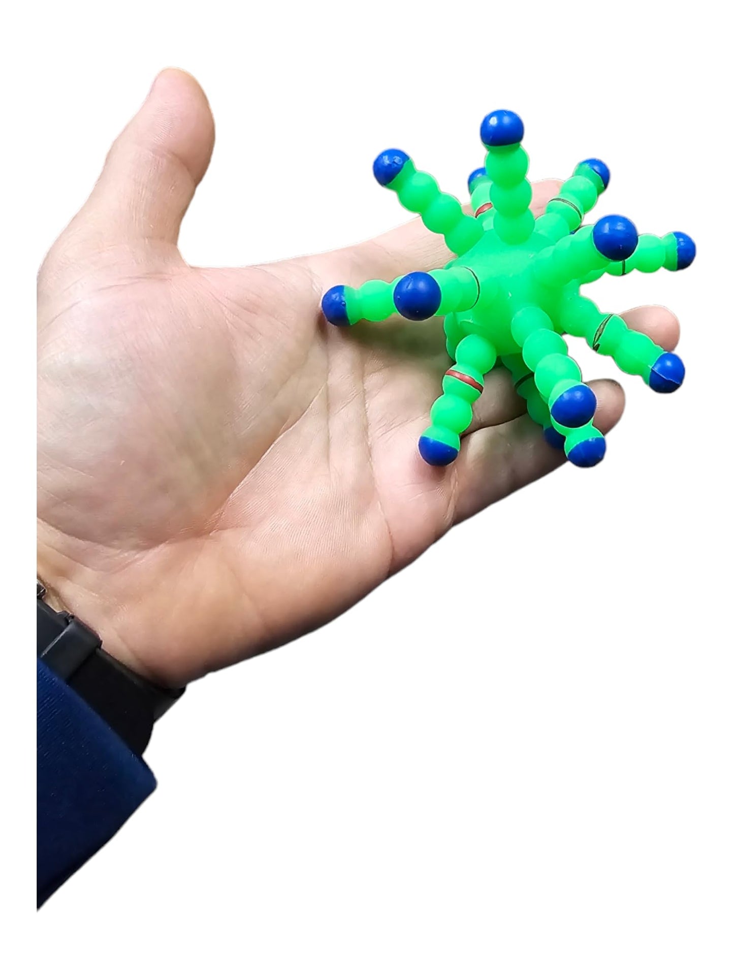 Neon Color Tactile Atom Balls (3.5 ) Random Colors Strechy Soft Jelly Rubber Calming Figdet Toy for Kids and mature-themed Autism ADHD Stress Relief (24 Balls)