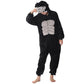 WAFUNNE Animal Onesie Costume for Kids Child Boys Girls Womens Mens Cosplay Halloween Costumes Easter Onesies Black Gorilla XL(17-18years)