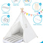 Wilwolfer 2 Sets Teepee Tent For Kids With Inflatable Airbed Toddler Play Tent White Foldable Playhouse For Indoor Outdoor Boys