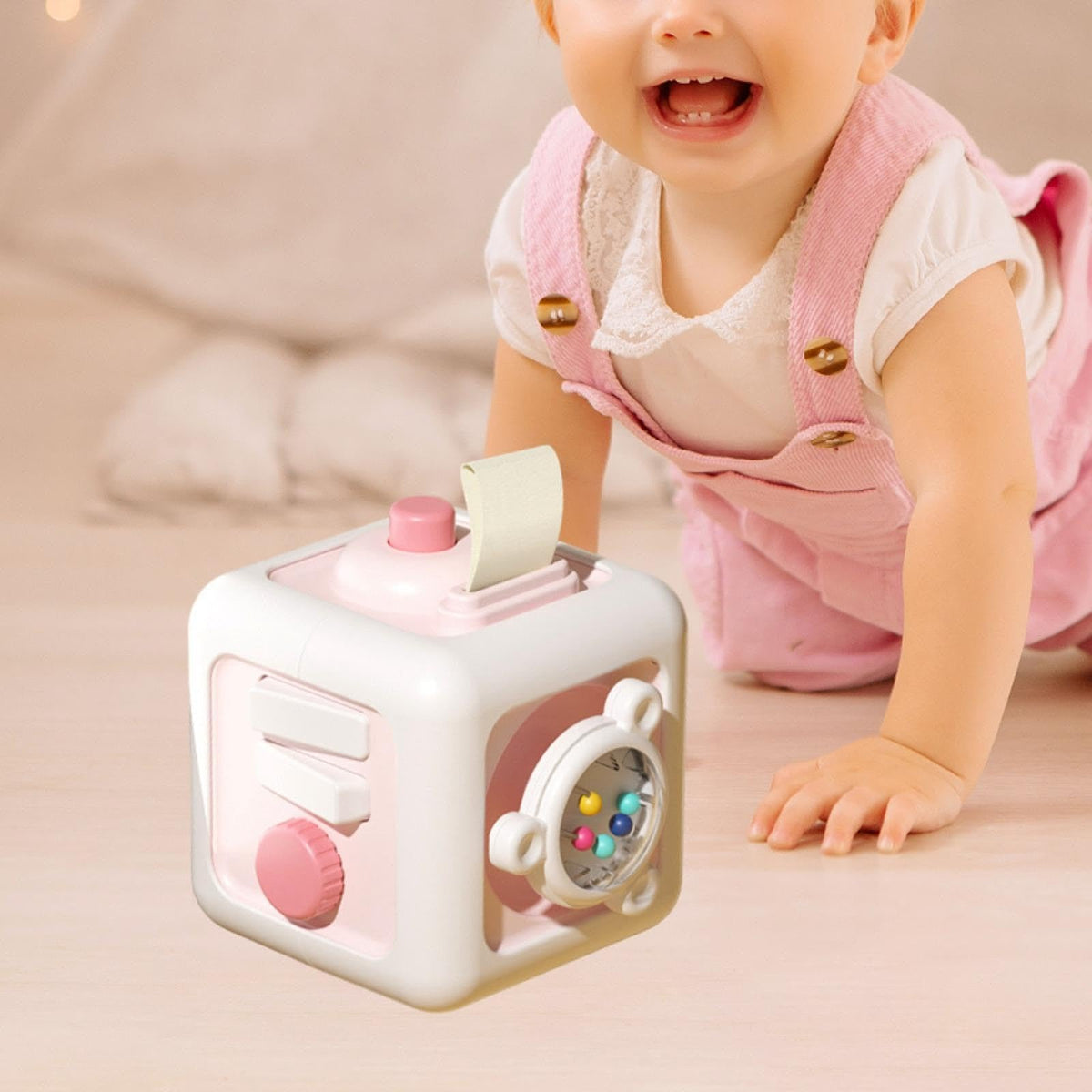 Enakshi Activity Cube Educational Toy Travel Sensory Toy For Toddlers 13 Boys Girls Pink|Toys & Hobbies | Educational | Other E