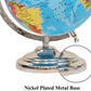 Geokraft Educational Political Metal Base Stem Globe With Magnifying Glass For Kids (8 Inch, Blue)