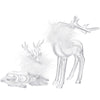 Queekay 2 Pcs Acrylic Christmas Reindeer Ornaments Clear Deer Figurine And Reindeer Table Top Decorations Holiday Table Centerpi