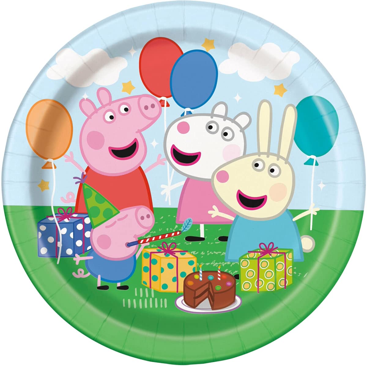 Unique 7in Peppa Pig Dessert/Cake Plates  8 Count