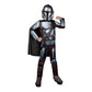 Star Wars The Mandalorian Official Youth Halloween Costume - enhanced Quality Padded Jumpsuit with Plastic Mask and Detachable Cape (Medium) Multi