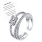 Anxiety Ring For Daughter, 18K White Gold Fidget Ring For Daughter From Mom To My Daughter Cubic Zirconia Adjustable Thumb Stres