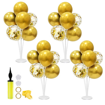 Zjdhpty Gold Balloon Stand Centerpiece Table Decorations For Birthday Wedding Anniversary Bridal Shower Engagement Mother'S Day