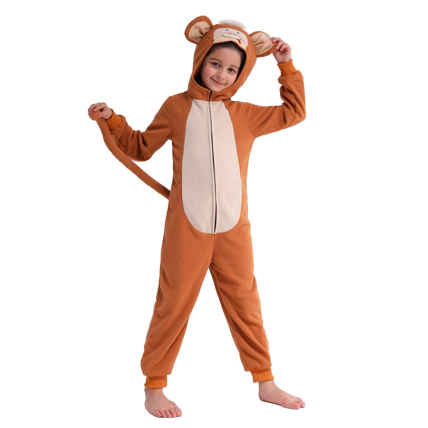 Wizland Kids Monkey Onesie Animal Costume For Kids One Piece Monkey Costume Unisex Kids Onesie Outfit 8-10