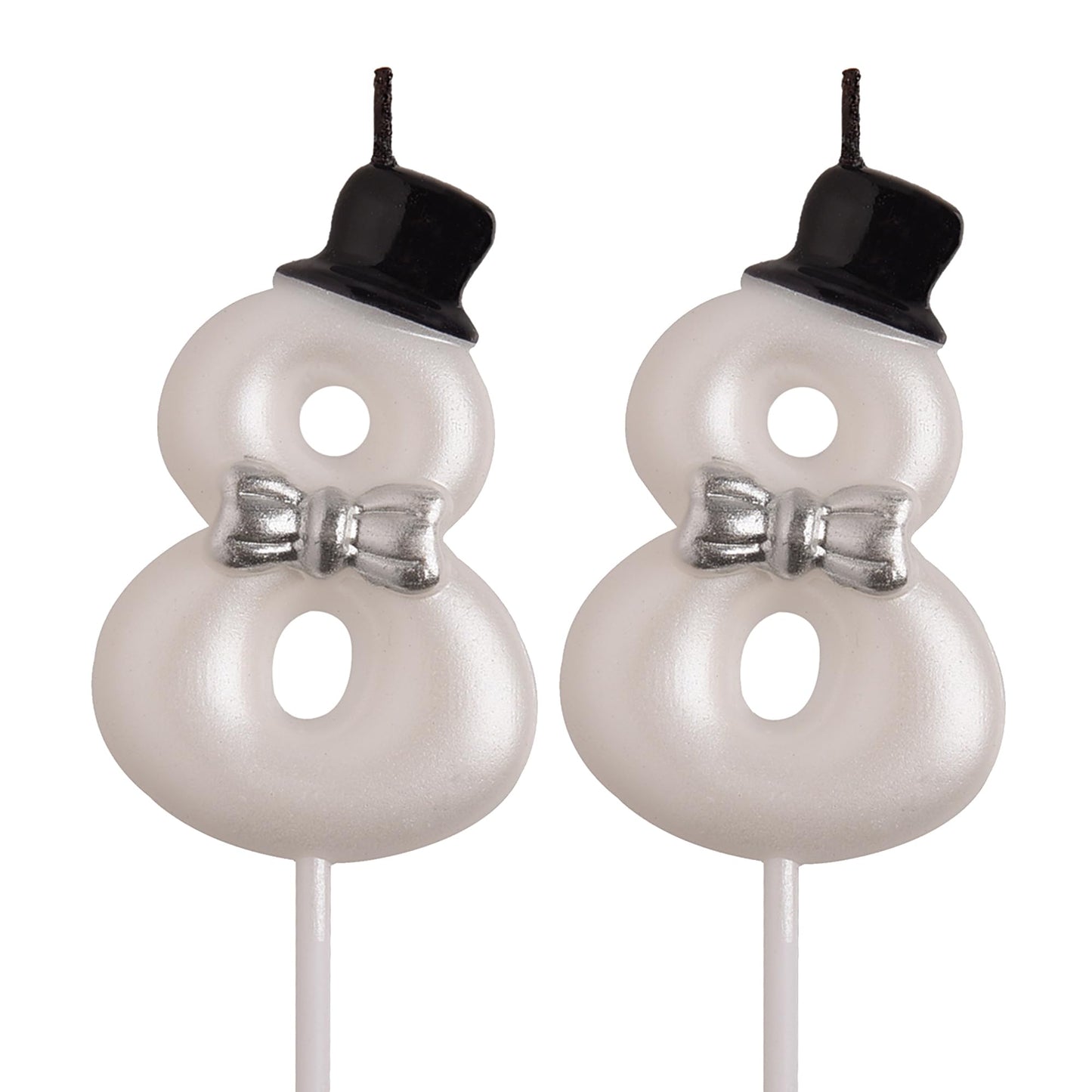 AOOLADA 88th Birthday Candles, White 88 Year Old Number Birthday Candles, Happy Birthday Party Decorations Cake Topper Gifts for