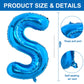 Toniful 40 Inch Large Blue Letter S Balloons Giant Alphabet Letter Balloons,Foil Mylar Big Balloons For Birthday Party Anniversa