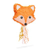 BLUE PANDA Pull String Fox Pinata - 16x13x3 In, Orange Paper, Ideal for Woodland Baby Shower & Birthday Party Decorations
