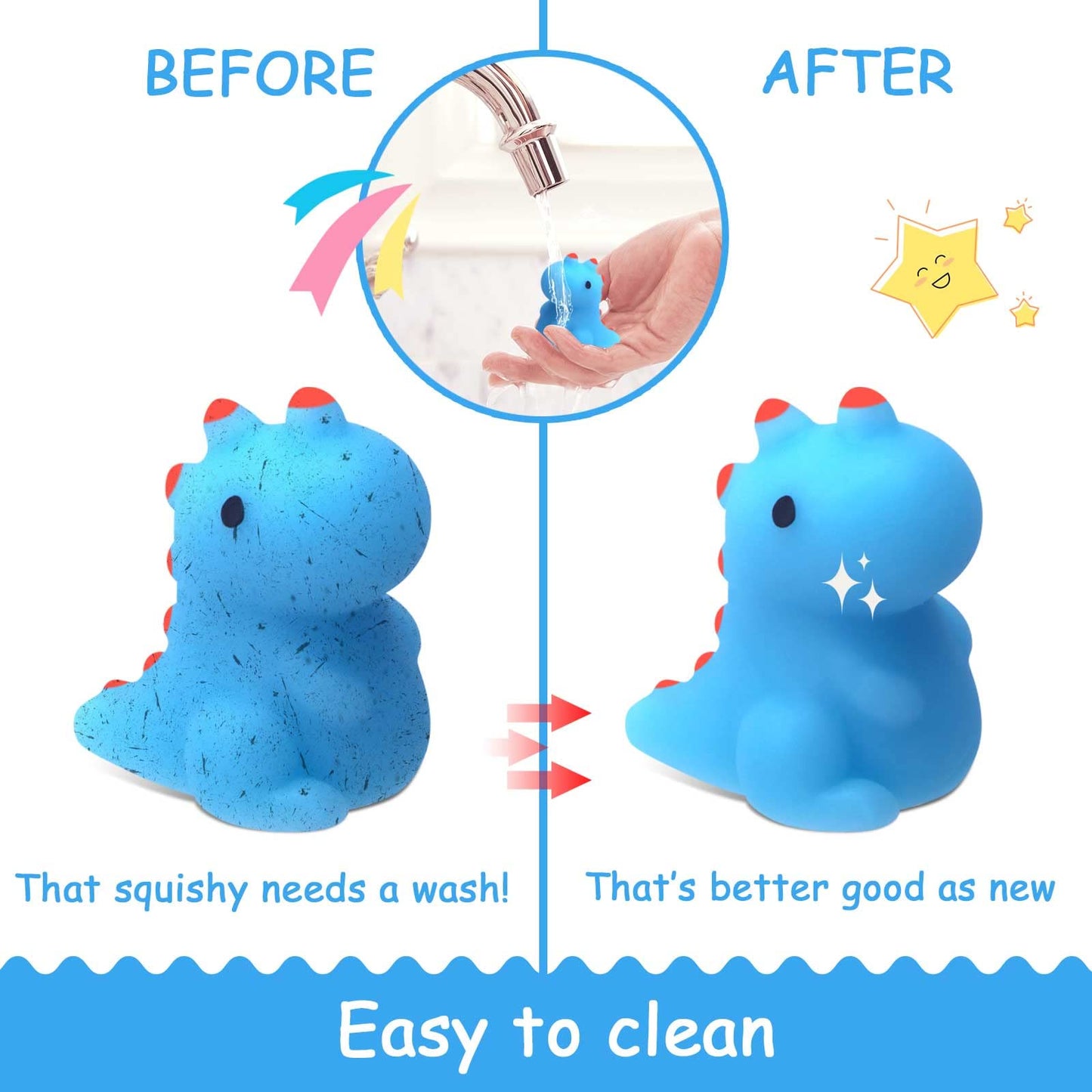 Pokonboy 30 Pcs Squishies Mochi Toys, Mini Kawaii Squishy Dinosaur Animals Squeeze Stress Relief Toys Easter Basket Stuffers Christmas Birthday For Kids