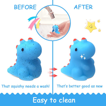 Pokonboy 30 Pcs Squishies Mochi Toys, Mini Kawaii Squishy Dinosaur Animals Squeeze Stress Relief Toys Easter Basket Stuffers Christmas Birthday For Kids