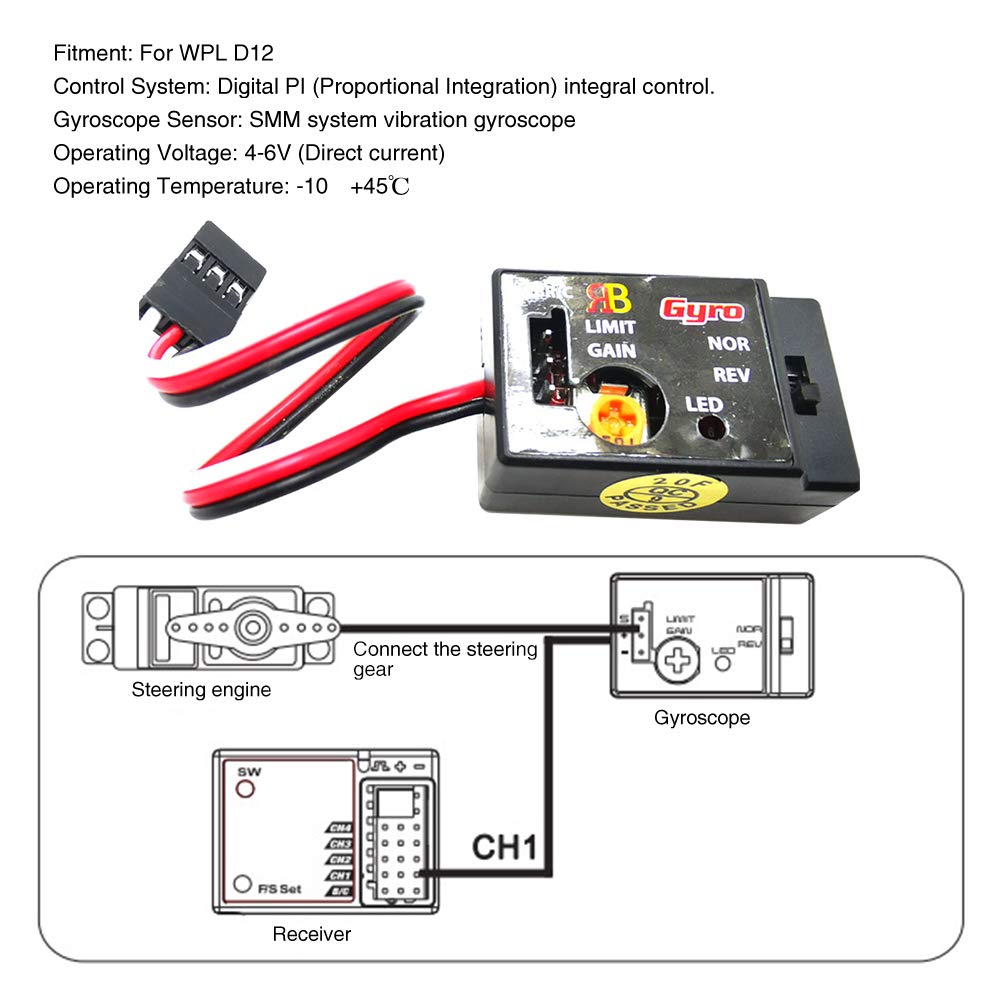 Mini Gyro Module for RC Cars Drift Drive, Automatic Stability Control Gyro | Sensitivity Adjustable, Easy to Operate, R484 Analo