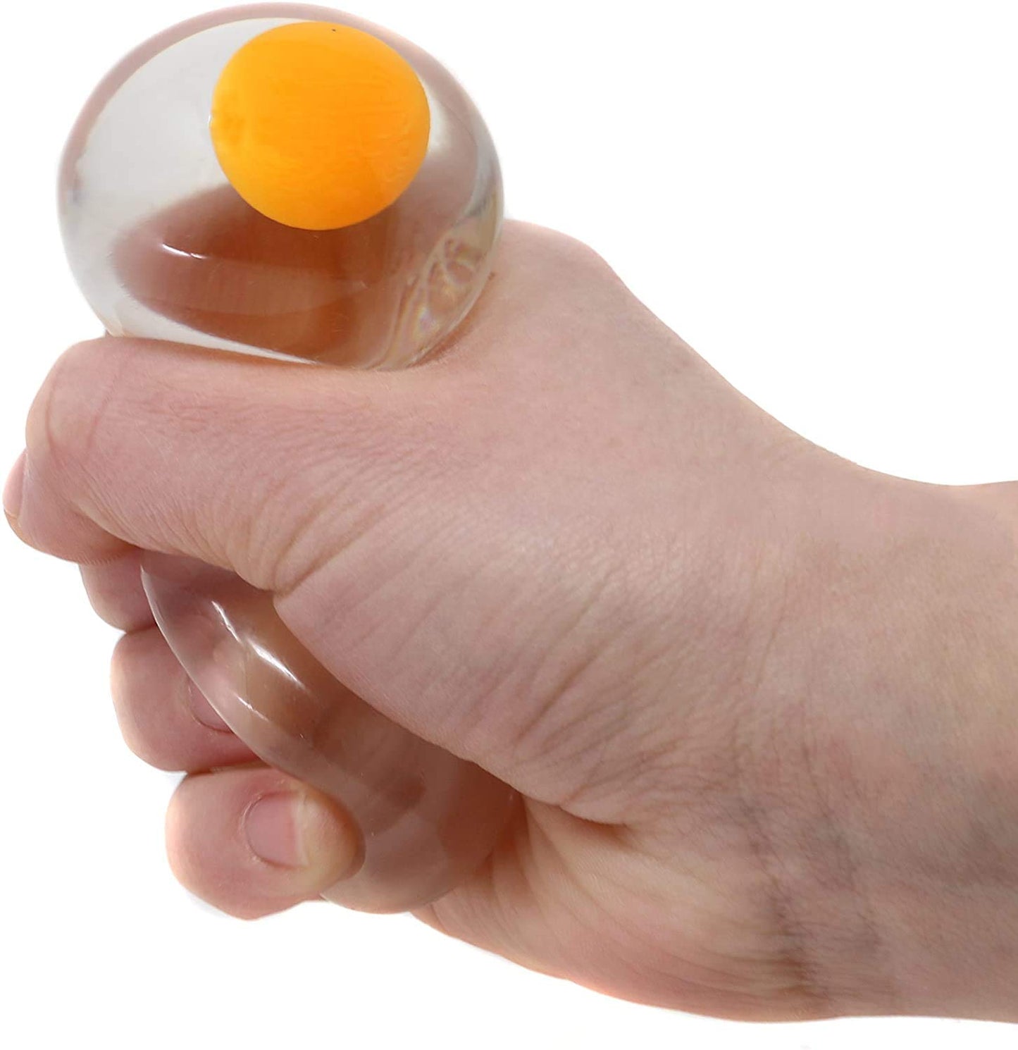 The Dreidel Company Easter Sticky Egg Splat, Gooey, Flexible, and Durable Squishy Toys (Clear & White Variety, 12-Pack)