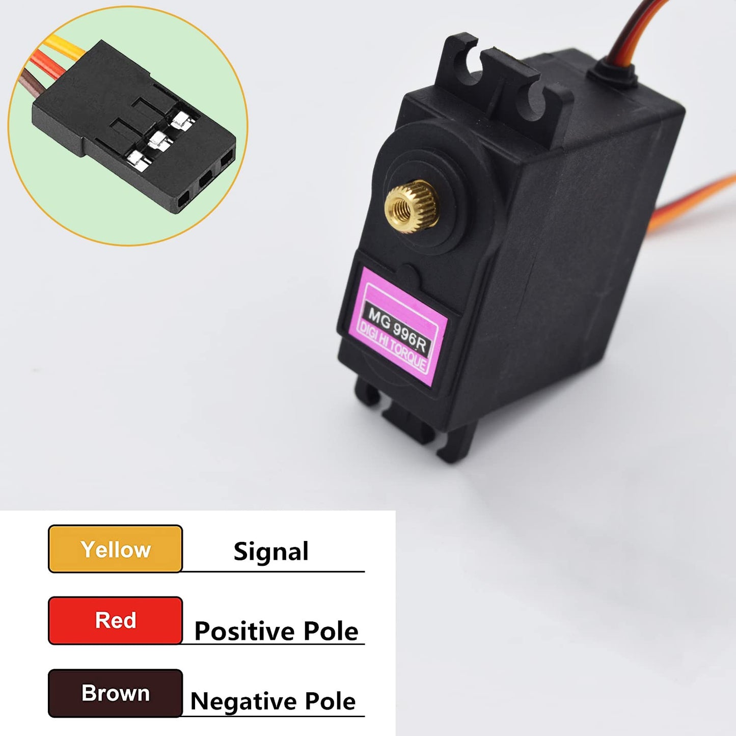 Adeept 2 Pcs 996R Servo Motors Metal Gear Torque Digital Servo Motor High Speed For Smart Car Jr Boat Robot Rc Helicopter Arduin