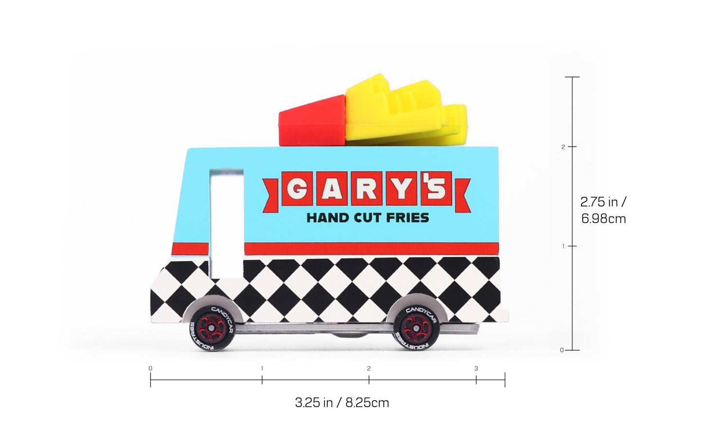 Candylab Toys CANDYCAR Wooden Food Truck Collection - French Fry Van  enhanced Handcrafted Beech Wood Toy Car