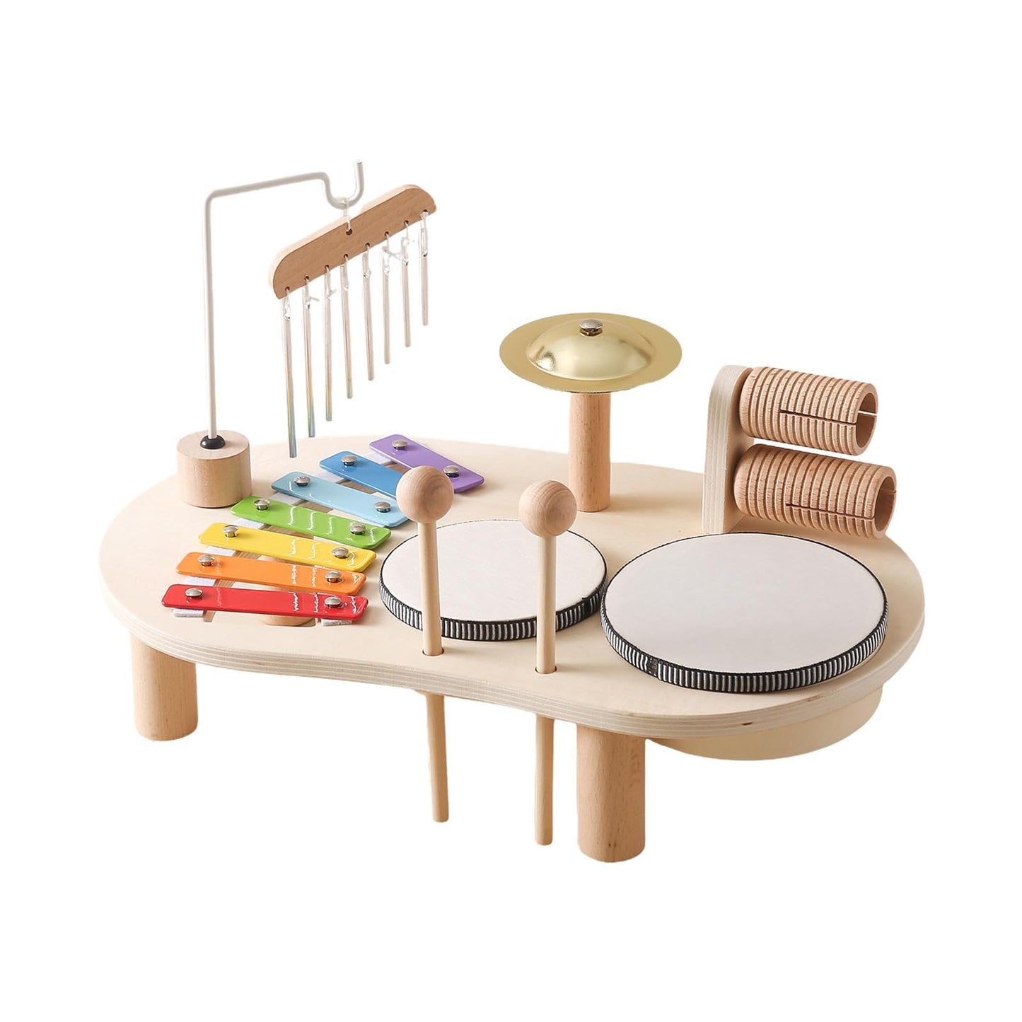 Heavenglow Kids Drum Set Montessori Musical Instruments Set For Children Toddlers Gifts|1 Set Xylophone Music Toys|Sets & Kits|M