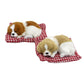 Coolayoung 2Pcs Sleeping Dogs on Pad Doll Toy, Cute Mini Puppy on Pad with Woof Sounds Decor Hand Toy Gift for Kids Boys Girls