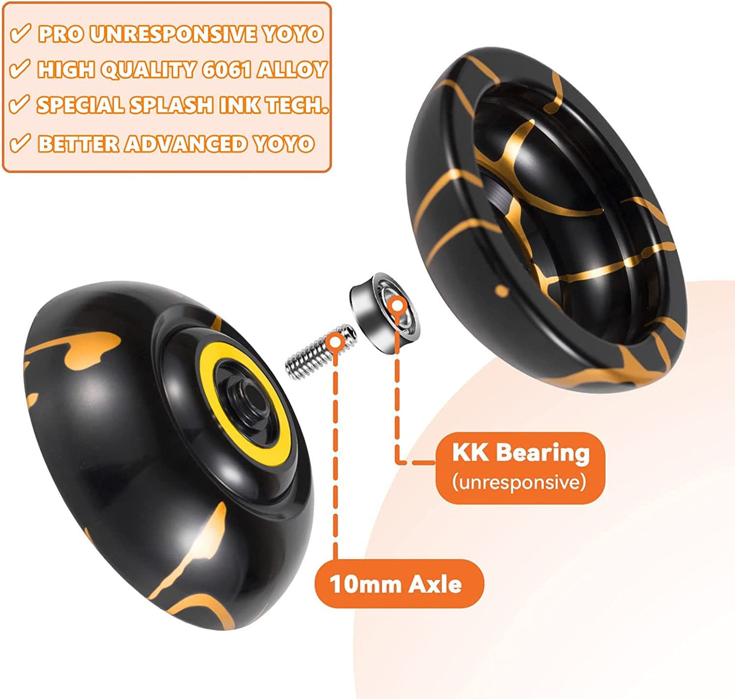 MAGICYOYO N11 Unresponsive Alloy Yoyos Professional Yoyo +K2 Responsive Yoyos  Pack of 3 Dual Purpose Yoyo with Bearings Kit  3 Yoyo Bags  18 Yoyo Strings