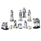 Kurt Adler Porcelain Delft Blue Nativity Set, 11-Piece, 1.97" x 6.7", Multi Color, Model J4020