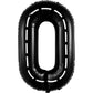 Katchon, Giant Race Car 0 Balloon Number - 40 Inch | Black Racetrack 0 Number For Race Car Theme Party Decorations, Road Party Decorations | Toddler Construction Party Supplies | Number 0 Balloon