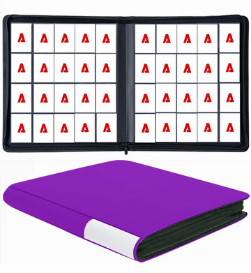 20 Pockets Card Binder  Trading Card Binder  enhanced Side Loading TCG Card  1280+ Card Collection Binder for MTG  Yugi  Hoke Cards and Cards Sleeve  Card Holder Binders (20Pockets-Purple)