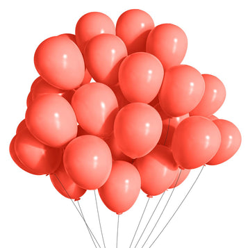 Kalor 5 Inch Coral Red Balloons,100 Pcs Matte Latex Balloons, Helium Balloons For Garland Arch,Happy Birthday Party, Baby Shower Decorations, Wedding Decorations