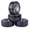 Lafeina Rc Plastic Wheel And Tire Set, 63Mm Hard Tyres For 1/10 Drift Car Hsp Tamiya Hpi Kyosho On-Road Drifting Car (Gray)