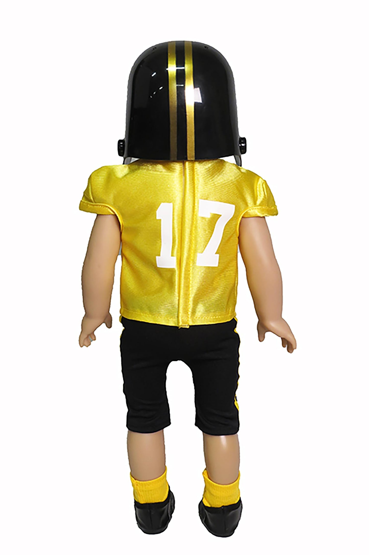 Yellow and Black Football Outfit 6pc for 18-Inch Dolls | enhanced Quality & Trendy Design | Dolls Clothes