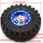 HOBBYSOUL Adjustable Offset RC 1.0 Wheels and Tires, 1/24 Tires & Heavy 1.0 Beadlock Wheels Blue Silver for 1:24 RC Crawler Axia